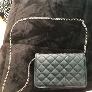 Cross Body Faux Leather Black Purse